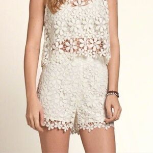 Hollister White Floral Lace Set